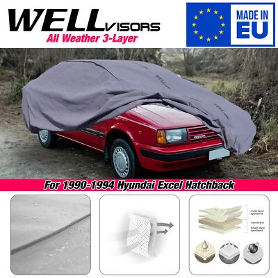 Cubierta de auto para todo clima WELLvisors 3-6898058HB para Hyundai Excel Hatchback 90-94 Foto 1 de 4