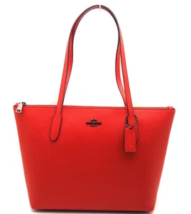 Neu mit Etikett echt Coach genarbtes Leder Reißverschluss Beuteltasche Schultertasche Miami rot 4454 - Bild 1 von 7