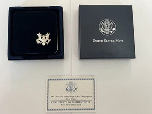 2007-P Little Rock PROOF Commemorative Silver Dollar w/ Box & CoA - Picture 1 of 4