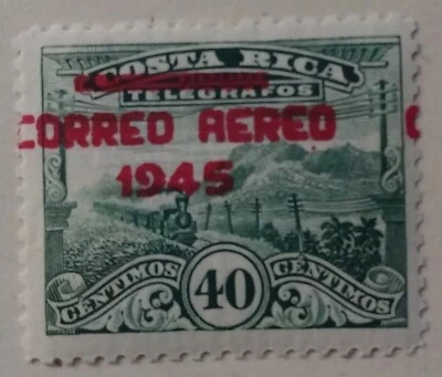 Costa Rica Airmail Stamp, 1945, sc#C117, Mint, VLH, OG - Image 1 of 2