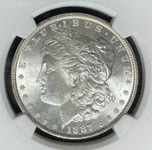 1887 MORGAN SILBER DOLLAR ~ NGC - MS 64 ~ SCHÖNE MÜNZE ~ REF#47-051 - Bild 1 von 4