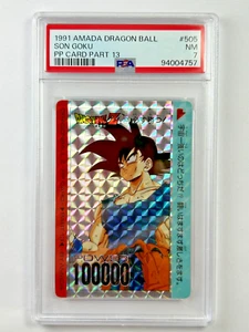 Dragon Ball Son Goku #505 Amada PP Card Part 13 Soft Prism 1991 PSA 7 - Imagen 1 de 2