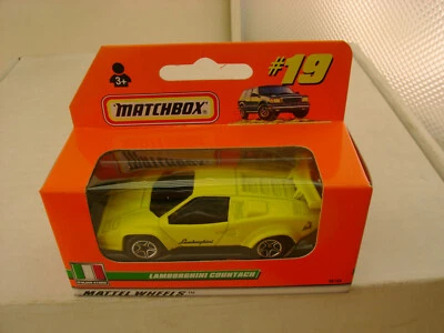 1999 MATCHBOX SUPERFAST #19 YELLOW LAMBORGHINI COUNTACH LP 5000S NEW IN BOX - Image 1 of 3