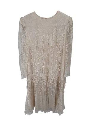 Vestido de encaje madre de novia David Rose vintage para mujer XL blanco roto Cottagecore Foto 1 de 4