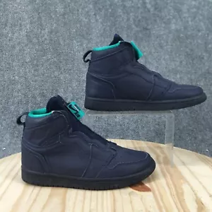 Nike Shoes Womens 7 Air Jordan 1 Retro Sneakers Blue Leather High Zip AQ3742-403 - Picture 1 of 17
