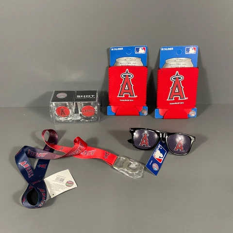Los Angeles Angels MLB Ultimate Fan Lot of 5 Lanyard, Sunglasses Shot Glass 2Pk Cover