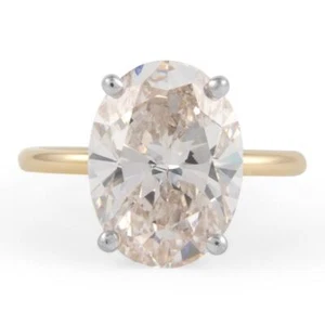 Alexander Beverly Hills GIA 5.18ct Oval Diamond Solitaire Ring Two Tone - Picture 1 of 6