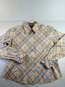 Faconnable Women’s LRG 44”c Long Sleeve Plaid Button Down Shirt Western EUC! - Picture 1 of 11