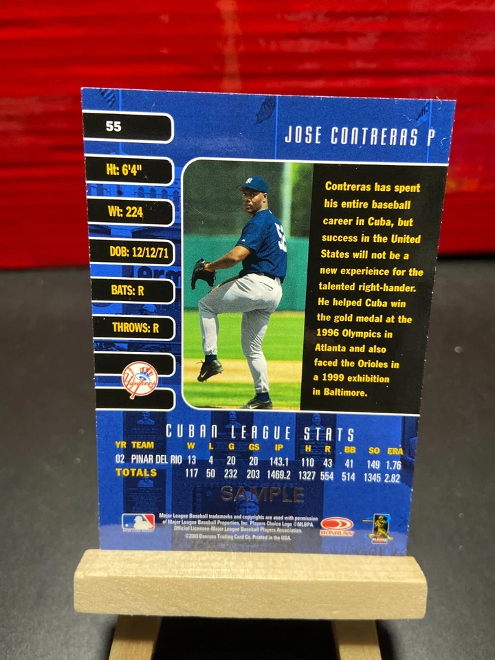 2003 Studio Samples #55 Jose Contreras rookie card year - Image 1 of 1