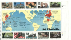 US Postage: 1941 A WORLD AT WAR -- 29 cent stamps MNH 1990 Sheet - Picture 1 of 1