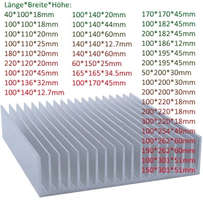 MARKENLOS Breite 100mm-301mm kühlkörper Aluminium Eloxieren Radiatorkühler Heatsink Cooler