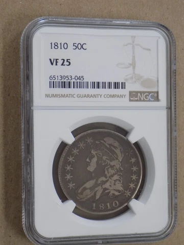 1810 50C Bust Half Dollar NGC VF25 Cover