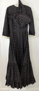 Vintage handgefertigtes Prairie Pioneer Rose Calico Kleid Motorhaube Grenze Frauen Kostüm - Bild 1 von 16