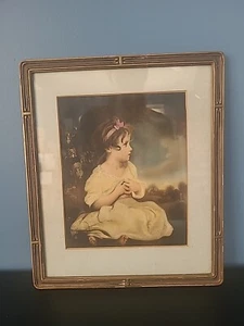 Impresión enmarcada vintage Edad de la inocencia decoración de pared antigua ilustración arte niño - Imagen 1 de 11