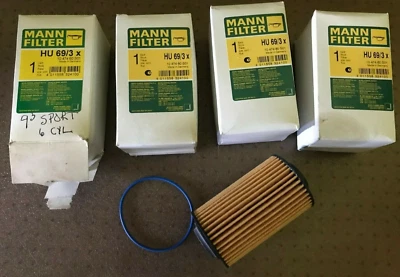 Oil Filters   Saab 9-3   2004-2010  Mann HU69/3      6 cylinder  Set of 4 - Image 1 of 2