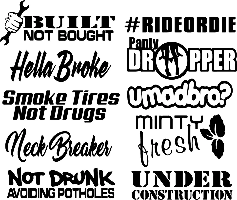 *FREE SHIPPING* JDM STICKER 10 PACK/LOT CAR DECAL RACING TUNER FUNNY EURO BOOST  - Image 1 of 1
