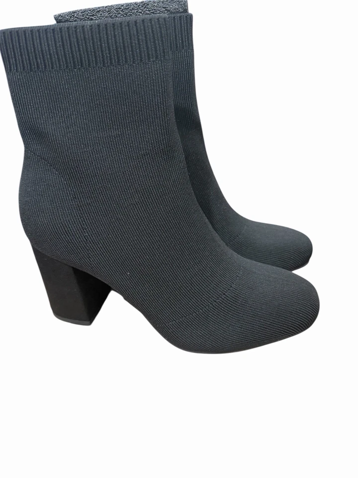 MIA Erika Fly Knit Booties Dress Boots Black 2” Heel Sz 12 GS7553115Y (New)