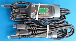 Cable de carga rápida USB-C de 3 pies 100 W paquete de 2 carga triple - trenzado - 2 grises - Imagen 1 de 2