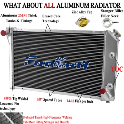NEW CC718 3Row Aluminum Radiator Fit 1977-1982 Chevrolet Corvette 5.7L 350CU V8/ - Image 1 of 4