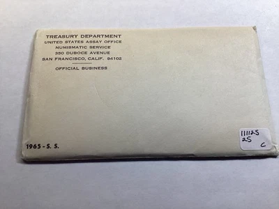1965 Special Mint Set in Sealed Unopened Envelope with Silver Kennedy 111125 25c - Image 1 of 4