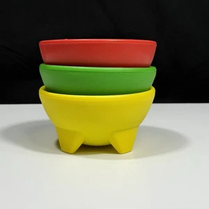 3er Set Guacamole Schüsseln Vorspeisen Schüsseln rot gelb grün Küche - Bild 1 von 4