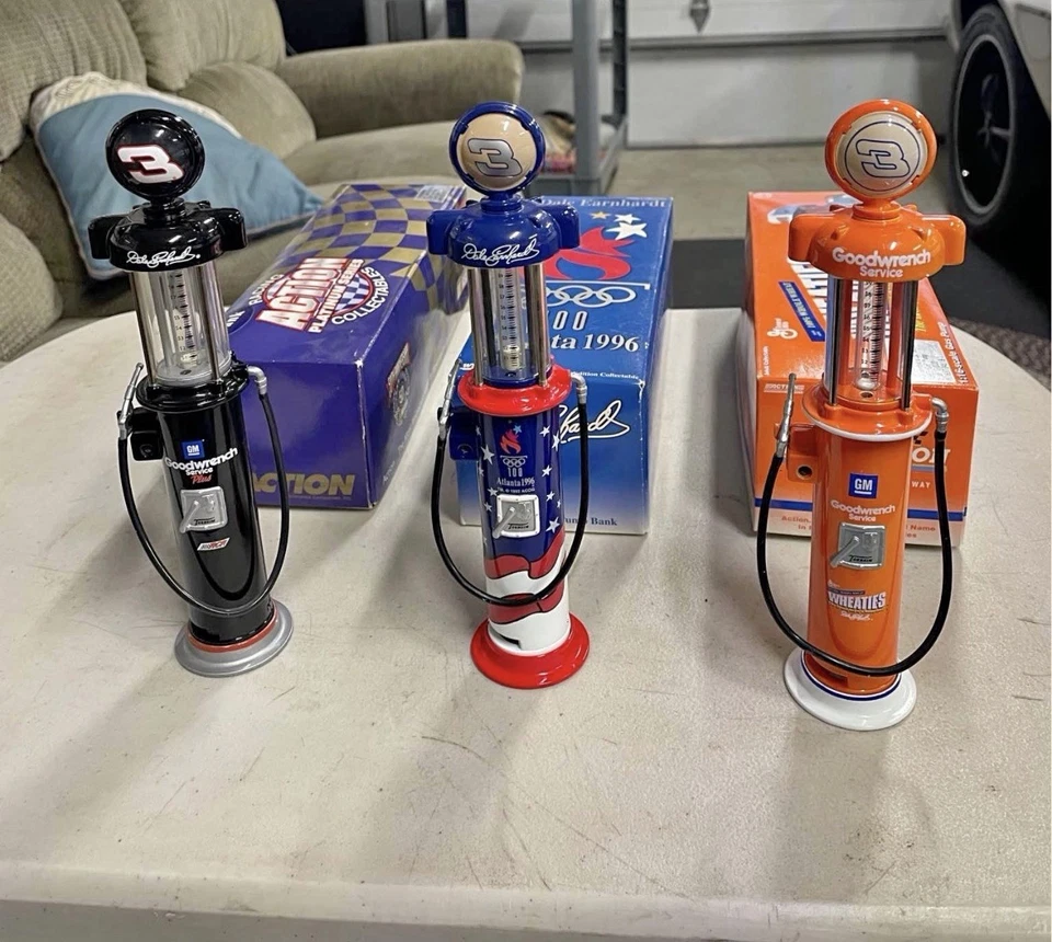 Dale Earnhardt Gas Pump Bank Lot Action 1:16 Scale Goodwrench Wheaties Olympics - Image 1 of 4