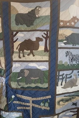 Rooms That Rule Quilt Dillards  Full Queen Safari Animals Elephant Lions Panda  - Image 1 of 2