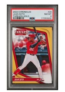 2022 Panini Chronicles /10 Threads Gold Juan Soto #20 PSA 8, Pop 1, None Higher - Picture 1 of 2
