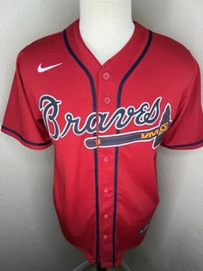 Herren Nike Atlanta Braves Trikot Rot Blank Back T770-AWDB Größe M - Bild 1 von 5
