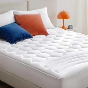 Memory Foam Mattress Topper Short Queen, RV Camper Queen Mattress Pad with Deep - Picture 1 of 12