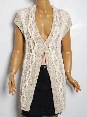 Brunello Cucinelli 女式米色开衫 100% 尼龙纽扣装饰角 S 码 — 第 1/4 张图片