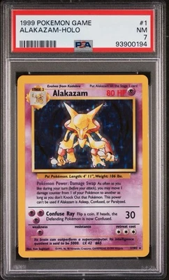 PSA 7 Alakazam Base Set Unlimited Holo 1/102 Pokémon TCG WOTC 1999 - Image 1 of 2