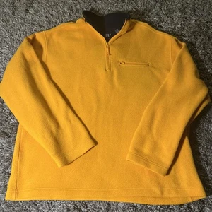 VTG Gap 1/4 Zip Pullover Fleece Men’s 2XL Yellow Blue Sweater Y2K Streetwear EUC - Picture 1 of 23