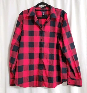 Chaps Buffalo Check 2XL Rojo Abotonado *Leñador Alterado Vacaciones de Navidad - Imagen 1 de 9