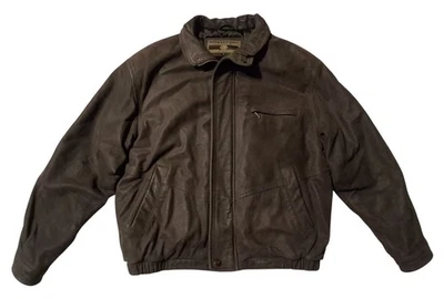 Vtg Members Only Leather Bomber Jacket Mens L Brown  - Image 1 of 4