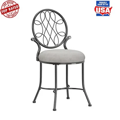 Taburete tocador de metal celta asiento acolchado diseño tradicional patas arqueadas nuevo Foto 1 de 4