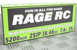 Batería LiPo Estuche Rígido Rage R/C LP52002S35U 5200mAh 2S 7.4V 35C - Imagen 1 de 1