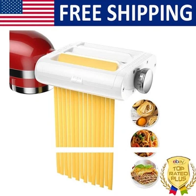 Kitchen Stand Mixers W/ Fettuccine Spaghetti Cutter Cleaning Brush Stainless New - Image 1 of 4