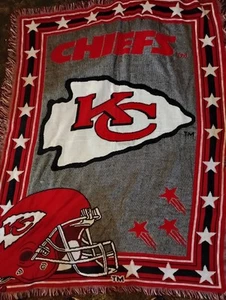Kansas City Chiefs BLANKET THROW TAPESTRY FOOTBALL VINTAGE NORTHWEST USA 48x60 - Picture 1 of 1