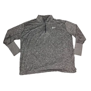 Nike Running Dri-Fit Womens Plus Size 3X Zip Thumbhole Athletic Top Gray 1/4 Zip - Picture 1 of 16