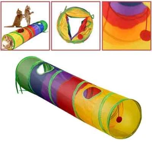 120cm Pet Tunnel Toy Cat Rabbit Pop Up Tube Collapsible 2 Way Puppy Kitten Play - Picture 1 of 9
