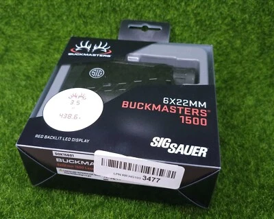 Sig Sauer #SOK15601 BuckMasters 1500 Laser Rangefinder 6x22 IPX4 Red LED Display - Image 1 of 2