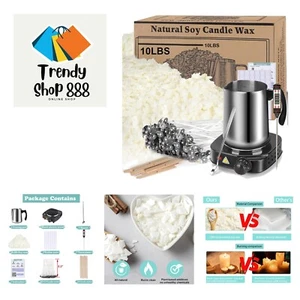 Soy Wax Candle Making Kit Supplies With Wax Melter, Natural Candle Wax For Ca... - Picture 1 of 9