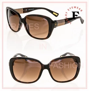 LANVIN SLN578S Copper Brown Rectangle Crystal Jewel Industrial Sunglasses 578 - Picture 1 of 8
