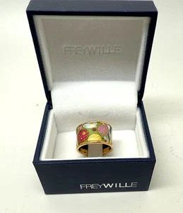 Frey Wille Multi Color Enamel & Gold Plated Magic Sphinx Series Ring 7 - Picture 1 of 9