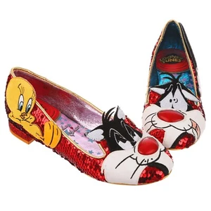 Irregular Choice x Looney Tunes I Tawt I Taw a Puddy Tat Flat Shoes Mismatch - Picture 1 of 11