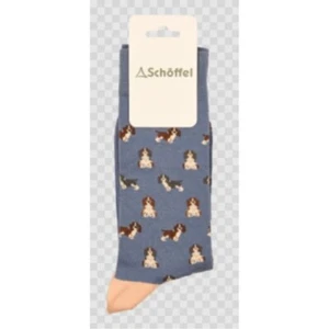 Schoffel - Mens Single Cotton Socks - Blue Spaniel - (7-11) - BNWT - Picture 1 of 1