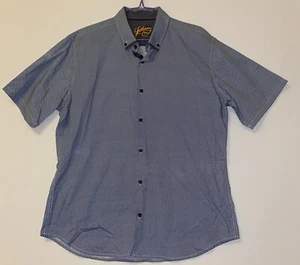 Camisa de negocios Johnny Bigg para hombre talla XL azul blanco algodón manga corta botones - Imagen 1 de 8