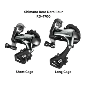 Shimano Tiagra Rear Derailleur RD-4700 Short/Medium Cage 10-Speed Black -H - Picture 1 of 22