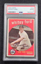 1959 WHITEY FORD Topps Baseball Card-HALL OF FAME-NEW YORK YANKEES-PSA 2